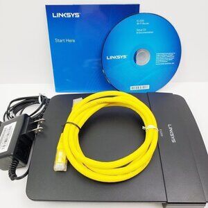 Linksys E1200 V2 Wireless Router Complete w/ Disc Fully Functional Tested